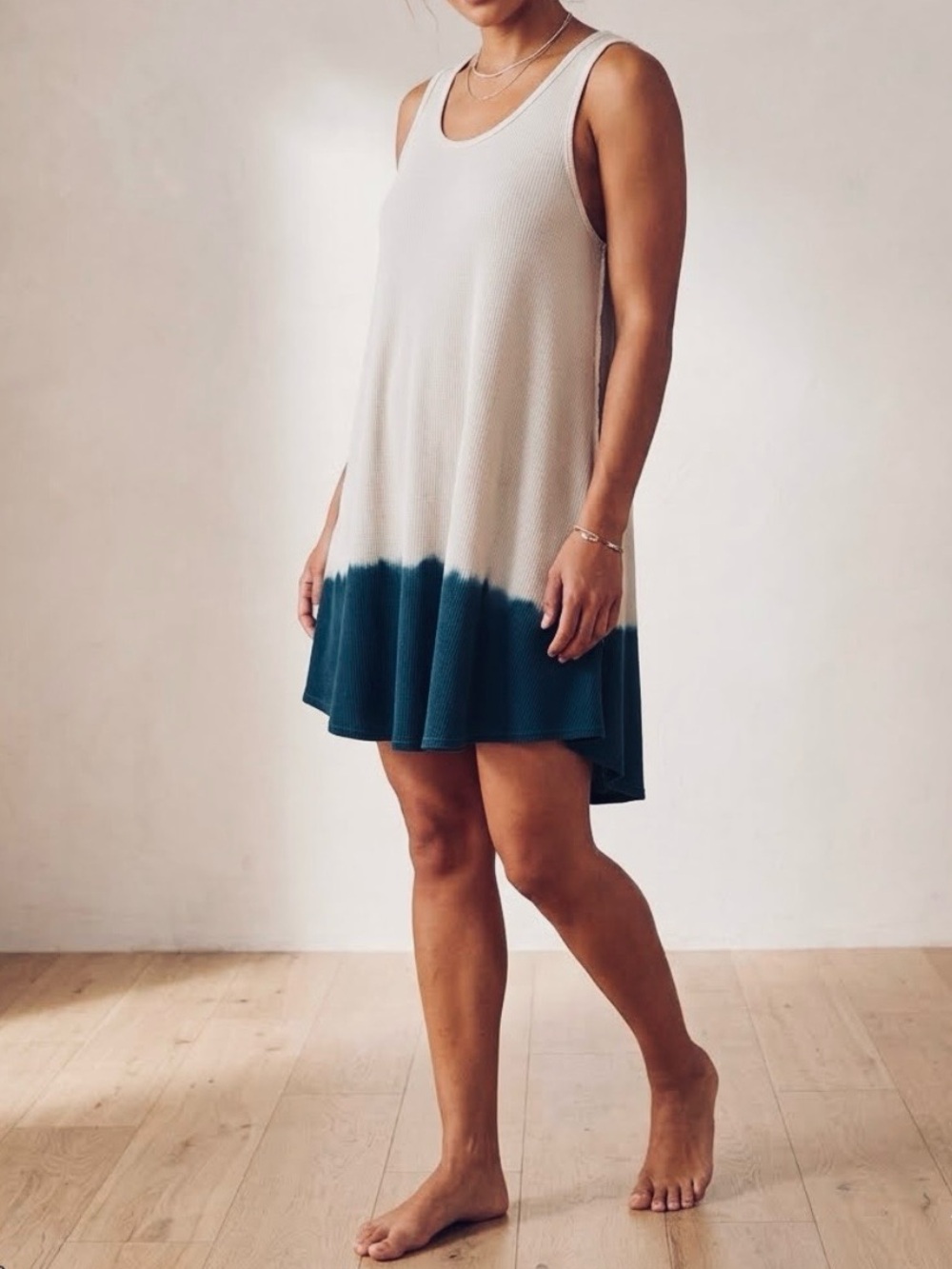 R&R SURPLUS Thermal Tie Dye Ombré Colorblock Sleeveless Tunic Dress Large